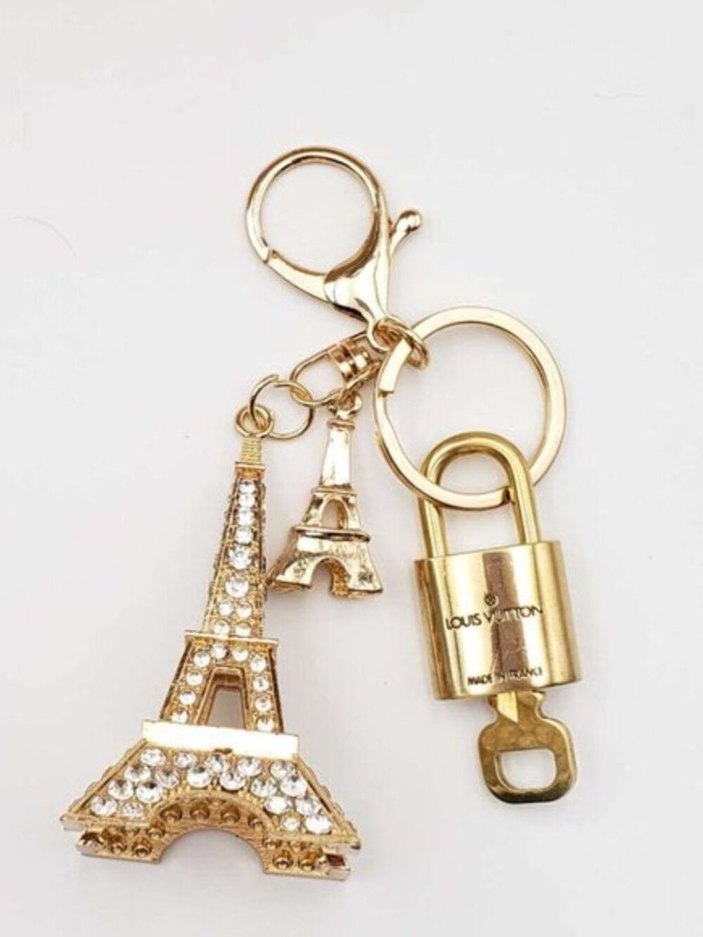 Authentic Louis Vuitton Padlock Gold 🔒 Key Set + Unbranded Keychain Charm - Picture 5 of 8